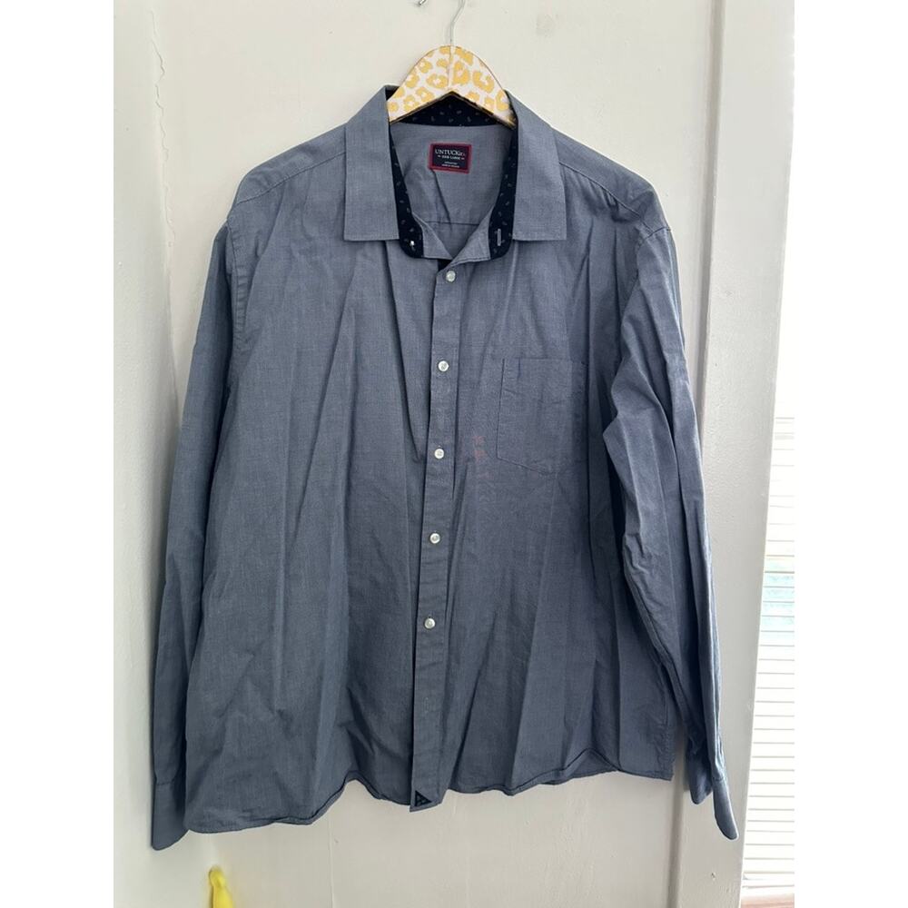 Untuckit Men's Blue Button Front Shirt | Size Xxx Large